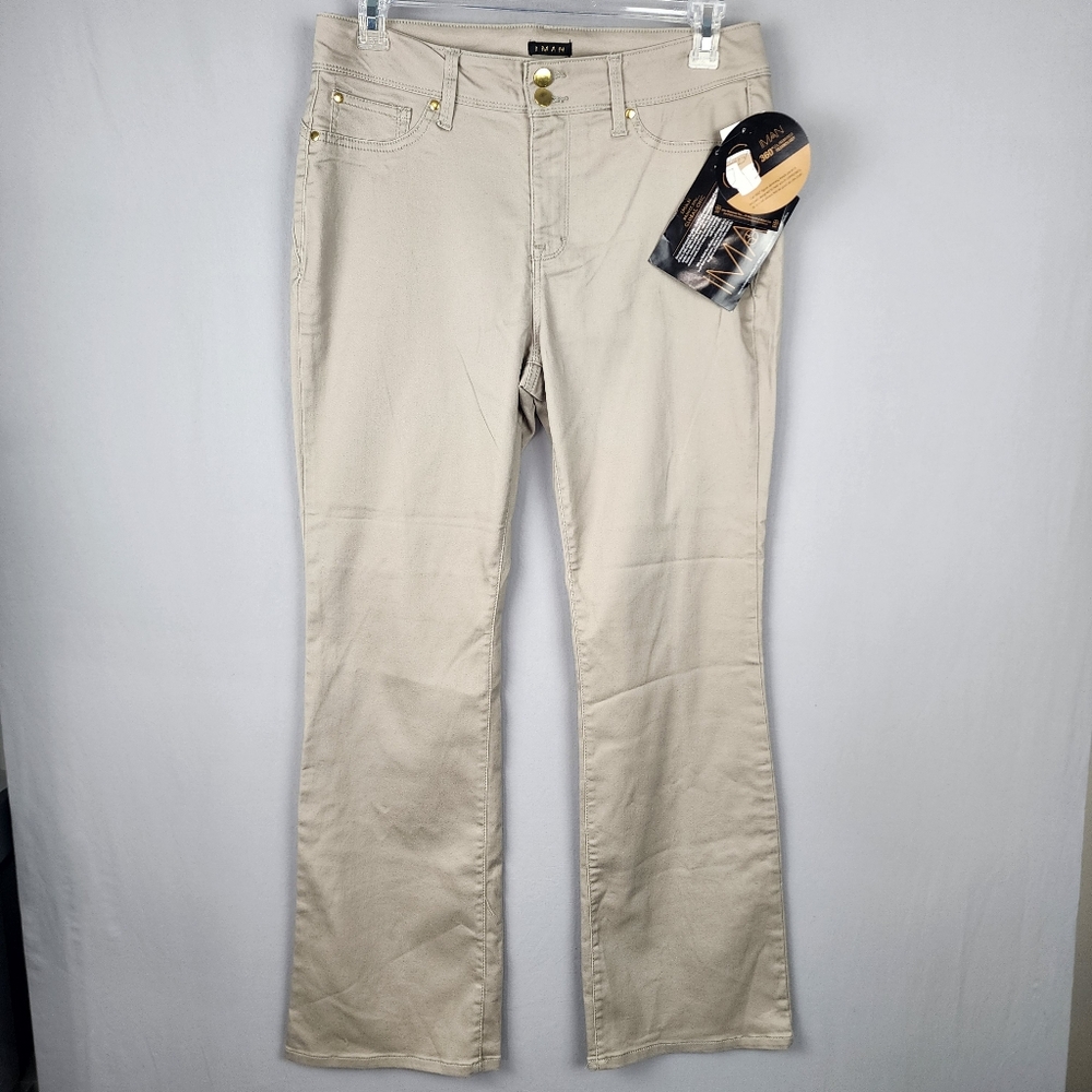 NWT Iman Tan Flare Jegging 360 Tummy Panel Sz 16 Long